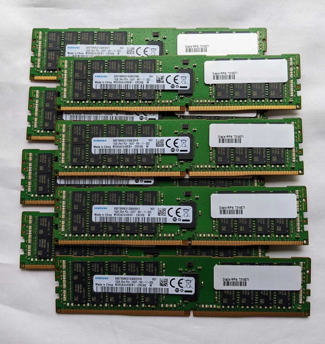 Lot of Oracle 7316671 16GB DDR4-2400 Registered DIMM, 2-Rank for S7-2  S7-2L