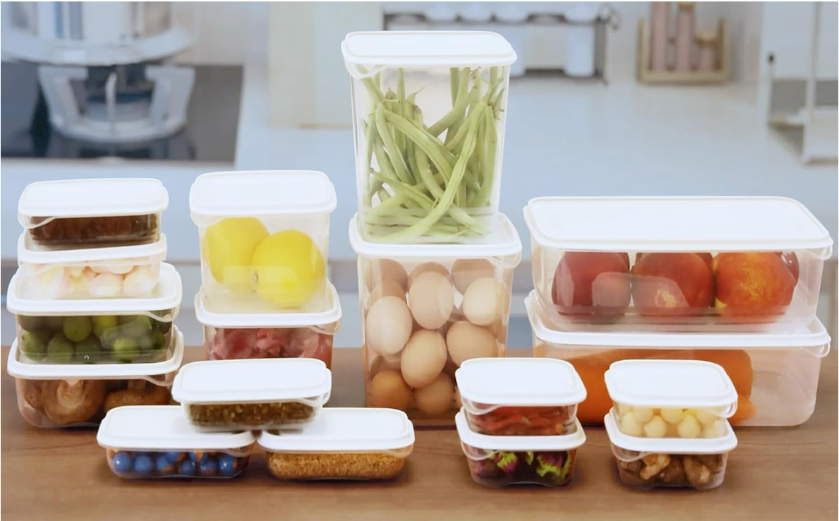 36-PCS Reusable Plastic Deli Containers with Lids for Kitchen Storage