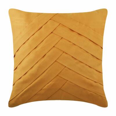 Square Cushion Cover Yellow 16''x16'' Faux Suede - Mustard No Limits No Lines