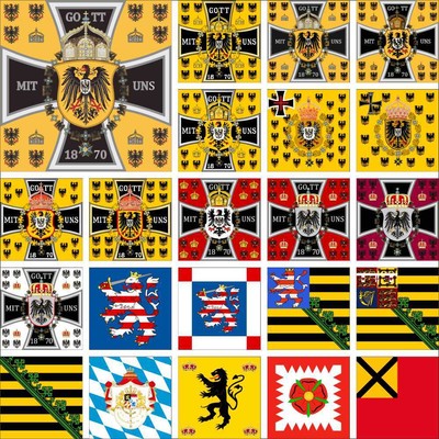 Germany Royal Flag Emperor Empress Crown Prince Prussia King Hesse Grand Duke