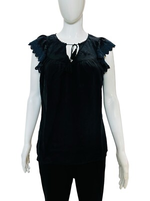 Ulla Johnson Damen Gehäkelt Bestickt Geschnürt Seide Bluse Tunika Top GRÖSSE S 2