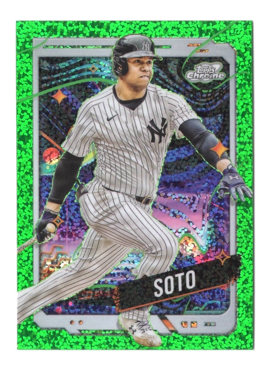 Juan Soto 2024 Topps Cosmic Chrome Green Space Dust Refractor #'d 21/75 Yankees