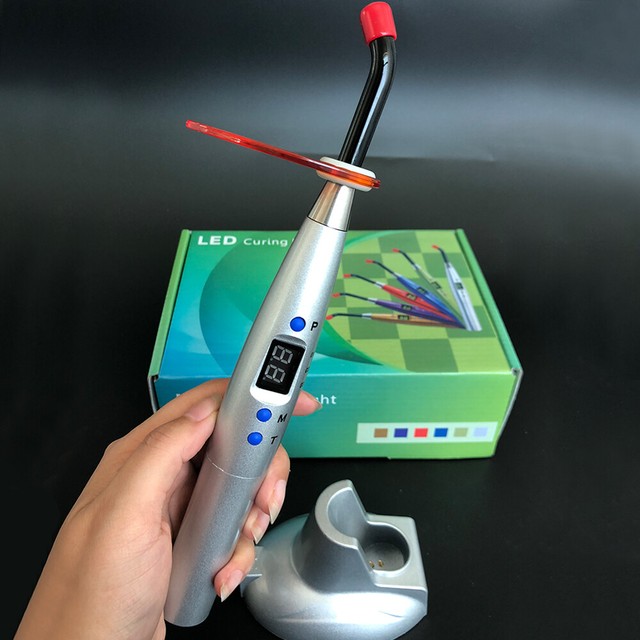 圖片 31 - Dental Digital 10W LED Wireless Orthodontics Curing Light 1500mw/cm+Tip Light CE