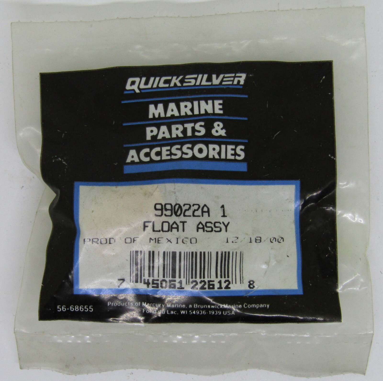 New Quicksilver Mercury Marine Boat OEM Float Assembly Part No. 99022A ...