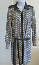 Michael Michael Kors Geometric Dress Tie Waist Size 6 Work Casual