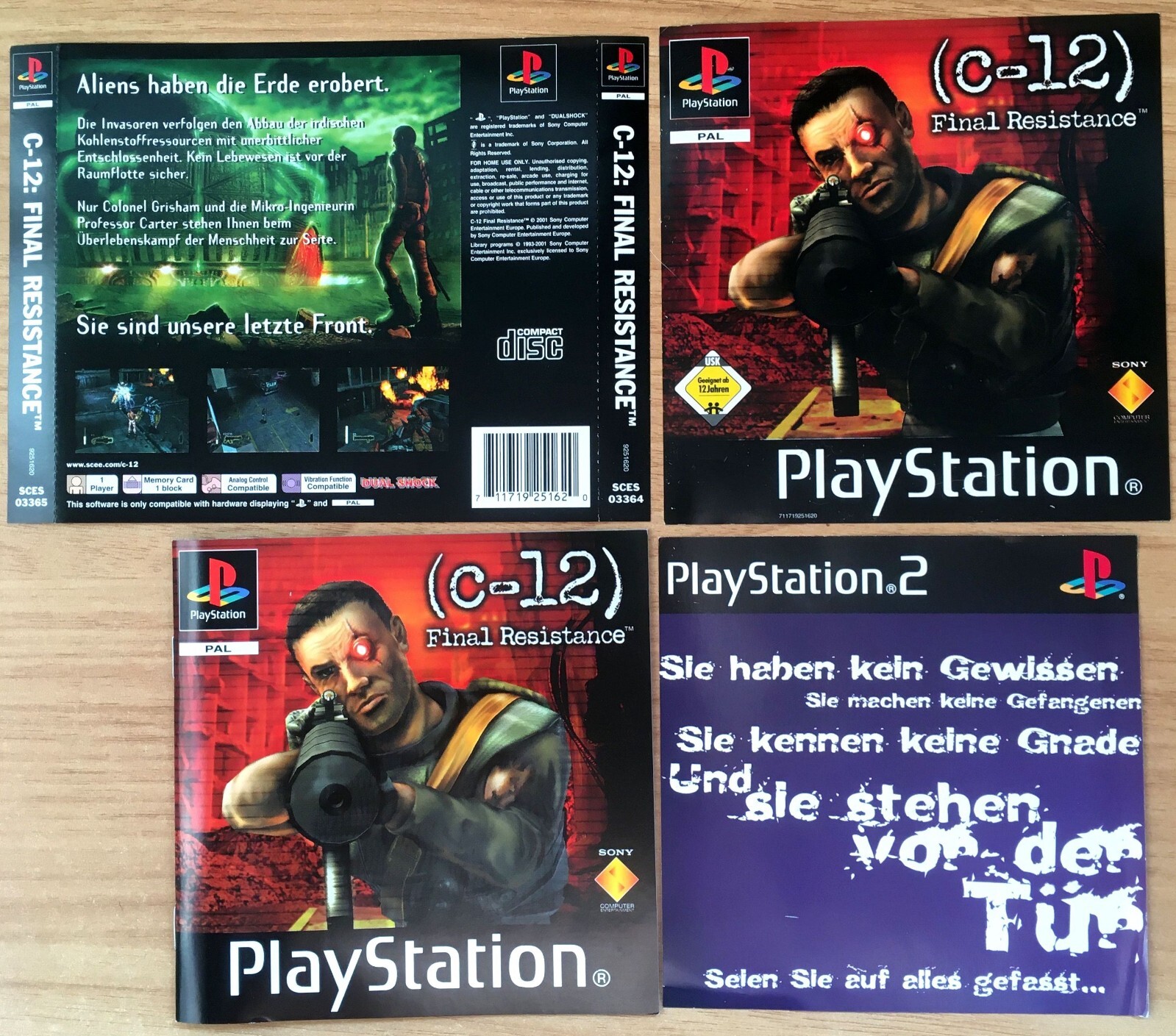 JAQUETTES AVANT ARRIÈRE & NOTICE C-12 FINAL RESISTANCE SONY PS1 PAL Deutsch