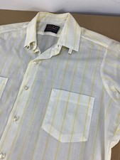 New Rare Vintage 50s 60s Snap Collar Men  s Oxford Dress White Suit Formal Shirt