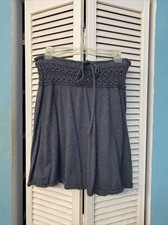Vintage esprit 100 cotton knit jersey skirt grey size m