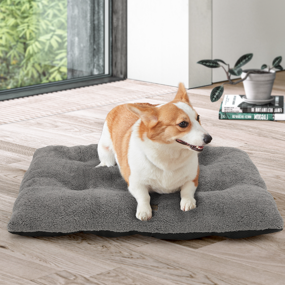 Rectangle Pet Cat Dog Bed Fluffy Plush Warm and Soft Washable Puppy ...