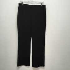 Eileen Fisher Womens Black High Rise Ponte Stretch Straight Leg Pull On Pants S