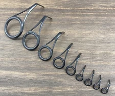 Fuji BYOG Fishing Rod Guides Black Frame Oxide Rings Building Wrapping -Lot 9