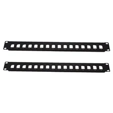 2 pcs 16 Port Keystone Blank Patch Panel Plate Cat5e Cat6 RJ45 19" Rack Mount 1U