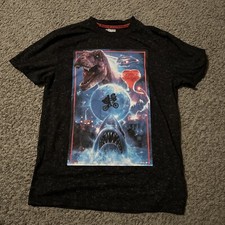 Adult Unisex Universal ET Jaws Jurassic Park Ribbed Knit Collar Family Tee