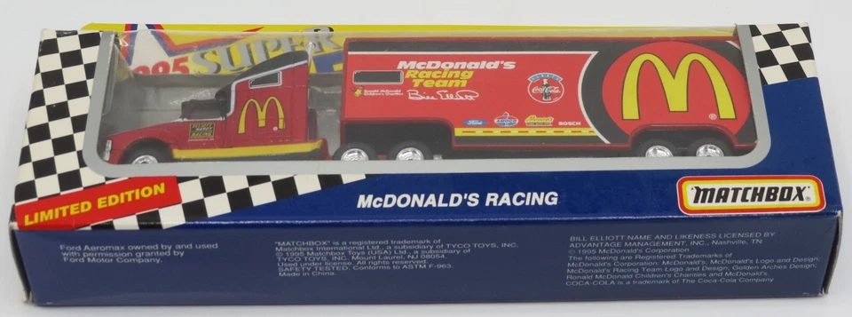 1995 Super Star Transporters series II McDonald's racing team die cast car - Image 3 of 4