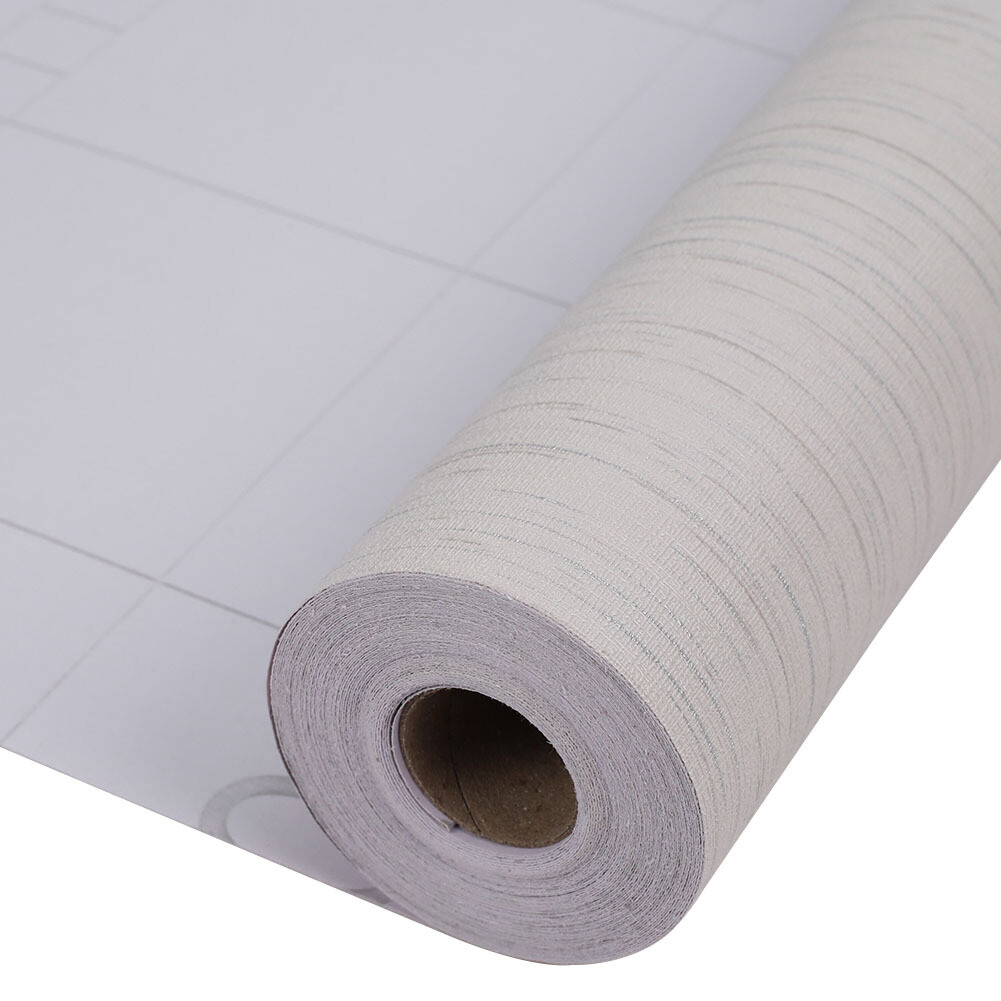 10m Sticky Back Self Adhesive Wallpaper Roll Grey Textured Vinyl Wall