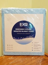 EXQ Home - Removable Cooling Weighted Blanket Cover - 36x48" - Light Sky Blue