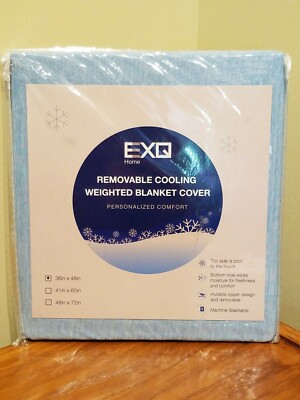 EXQ Home - Removable Cooling Weighted Blanket Cover - 36x48'' - Light Sky Blue