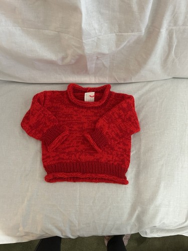HANDMADE/KNITTED PULLOVER BABIES SWEATER, RED, 1T-2T Boy/Girl - Picture 10 of 12