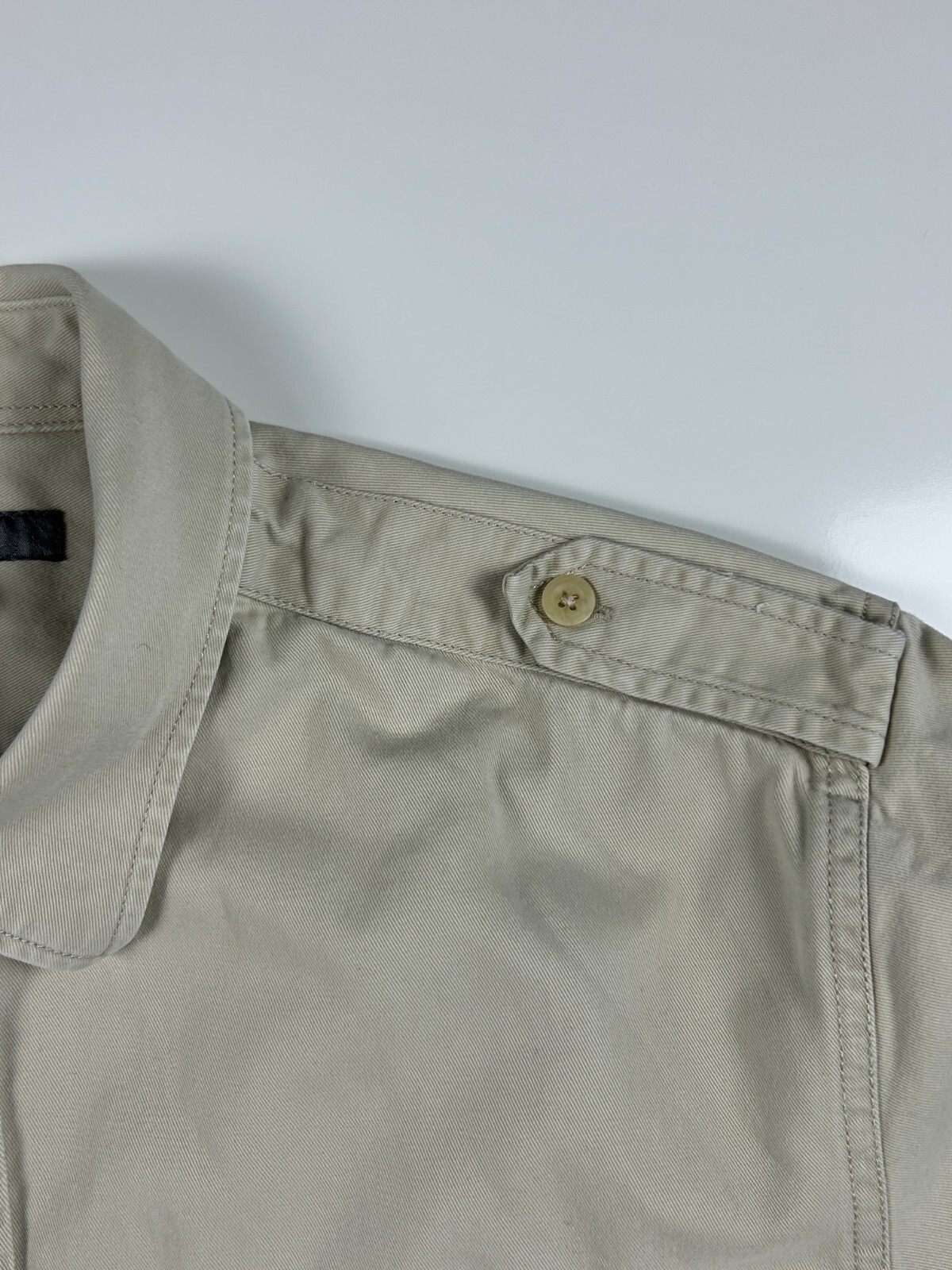 Old Navy Mens Large Beige Button Up Shirt Long Sleeve Military Style eBay