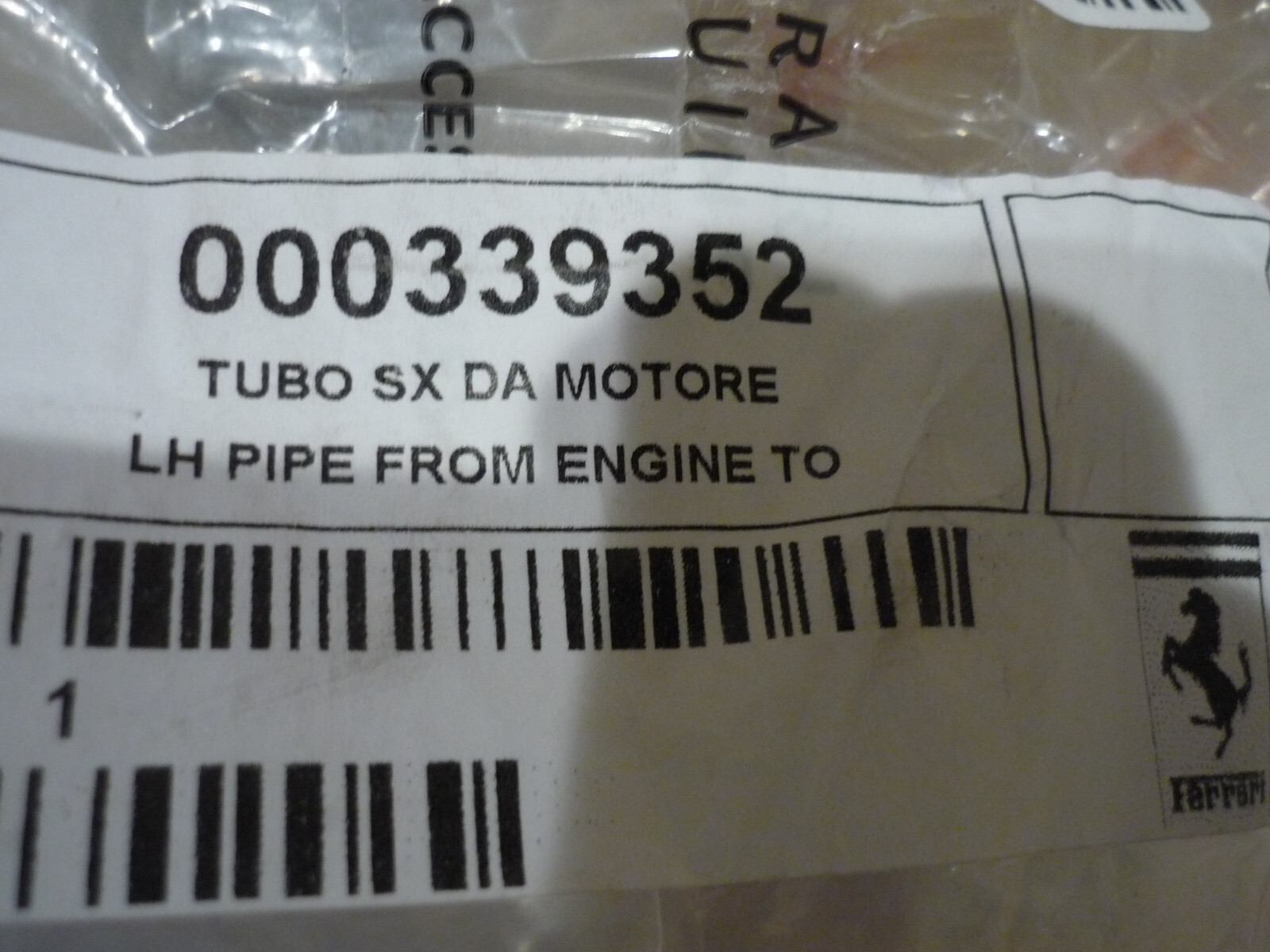 Ferrari Portofino-Roma - LH Pipe From Engine To Intercooler- P/N 339352