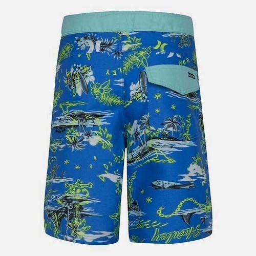 HURLEY Boys Swimsuit Swim Trunks Shorts Board Boardshorts Island Doodle 4 5 6 7 - Picture 2 of 3