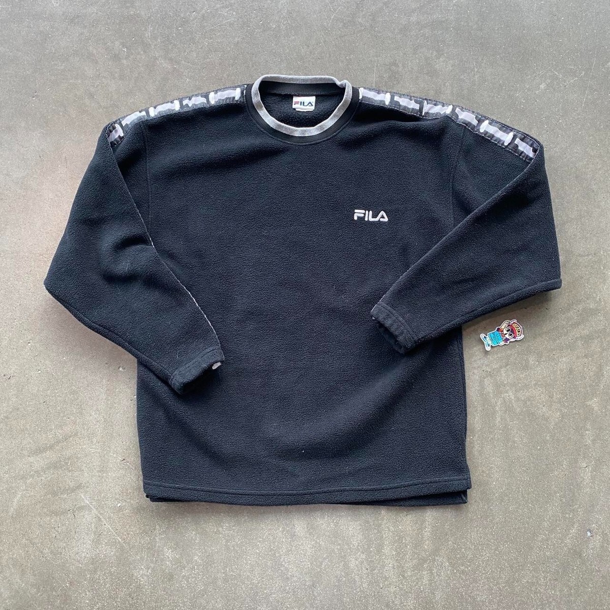 Vintage 90s Fila Black Embroidered Logo Fleece Sweater Made In Canada Medium | eBay Vintage 90s Fila Black Embroidered Logo Fleece Sweater Made In Canada Medium | eBay