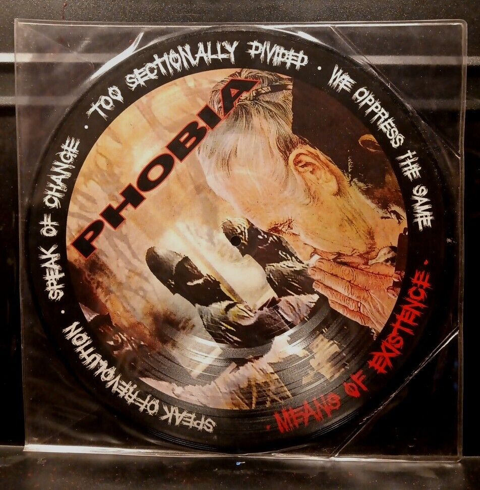 PHOBIA 'Means Of Existence" 12" Vinyl LP Reissue Picture-Disc (Great Condition)
