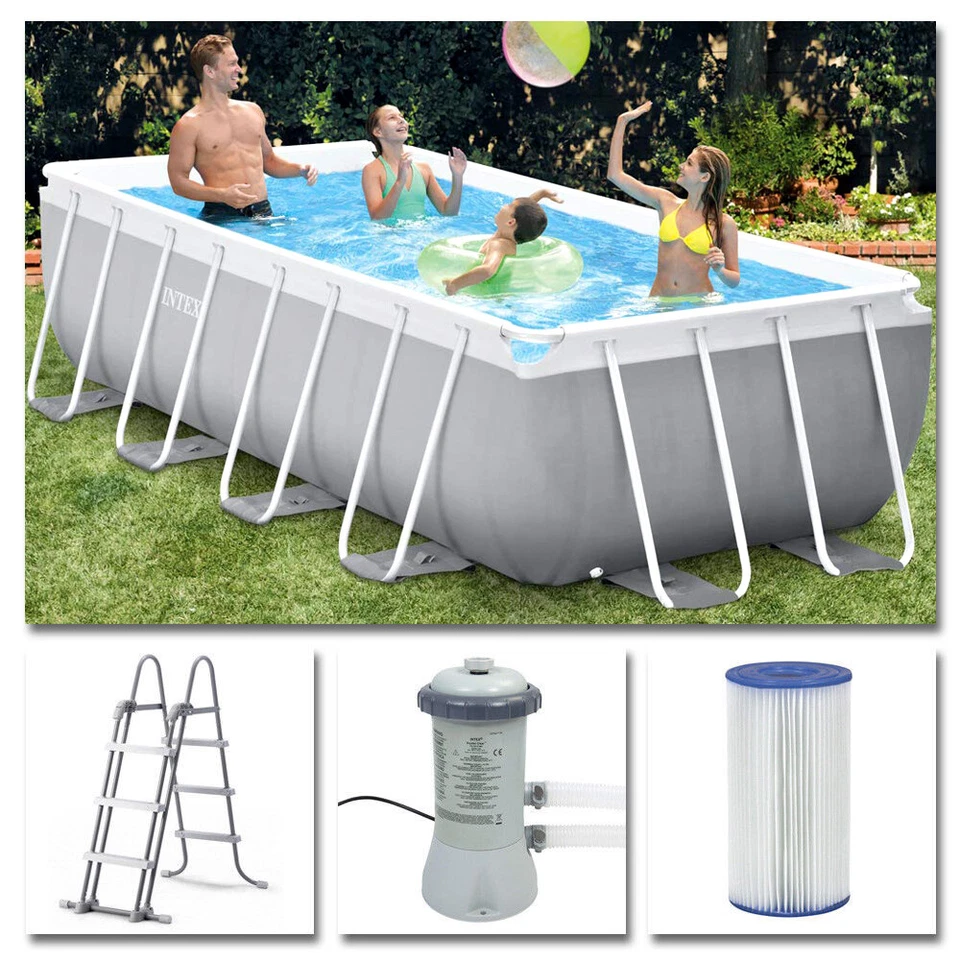 Intex Komplettset Prism Frame Swimming Pool + Filterpumpe + Leiter Schwimmbecken - Bild 3 von 4