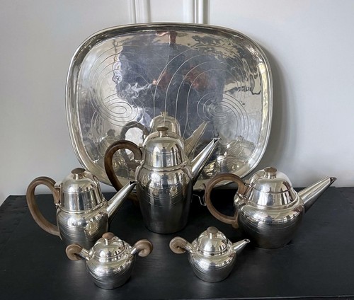 Large Mexican Modern Sterling Silver Coffee Tea Serving Set William Spratling - Picture 3 of 12