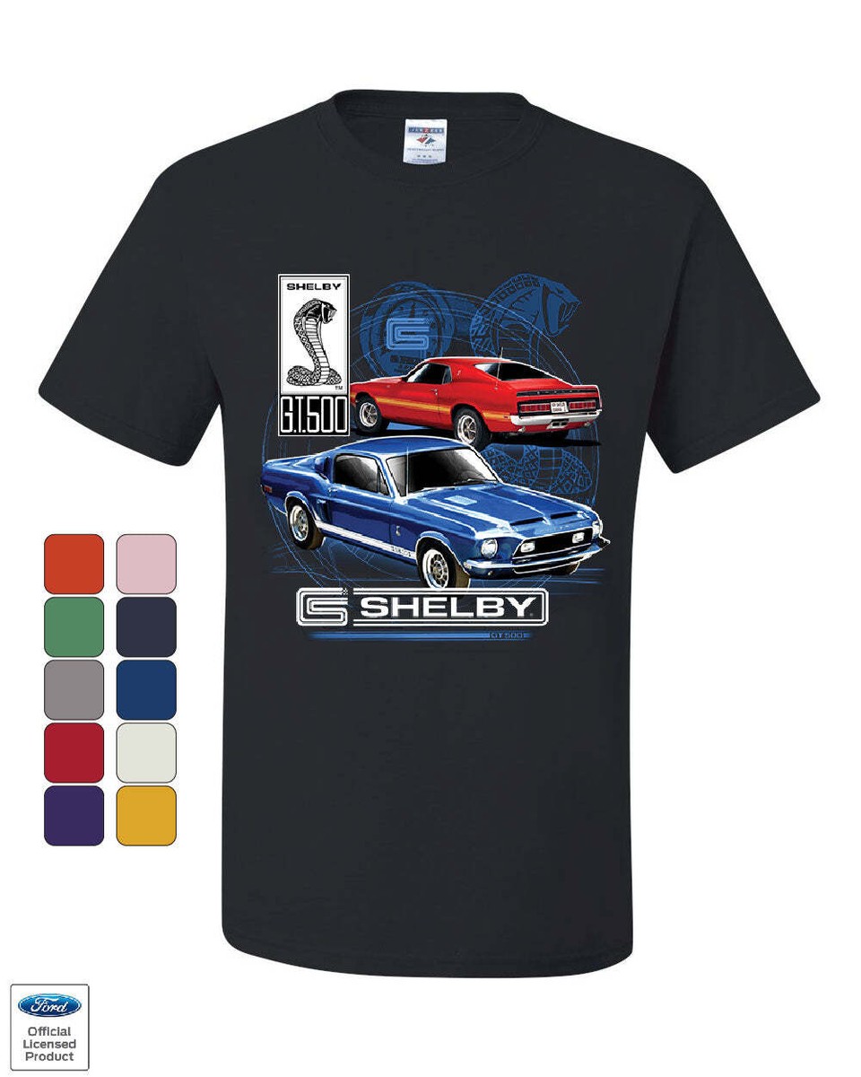 Men's Shelby Cobra American Flag T-Shirt - Distressed Graphic Crew Neck Tee, 100% Cotton