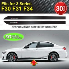Für BMW F30 F31 F34 3er Seitenschwelleraufkleber 5D CARBON MUSTER Vinyl Streifen