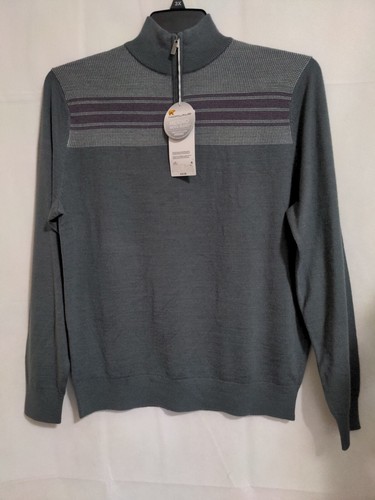 Herren Merinowollmischung Pullover Größe kleine Marke Nicklaus Neu mit Etikett Farbe grau - Bild 2 von 12
