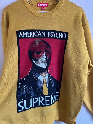 Supreme American Psycho ニット M Supreme American Psycho Sweater - Size Medium - Yellow - NEW