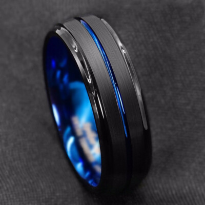 Ring Unisex Edelstahl und Epoxid beschichtet UK!