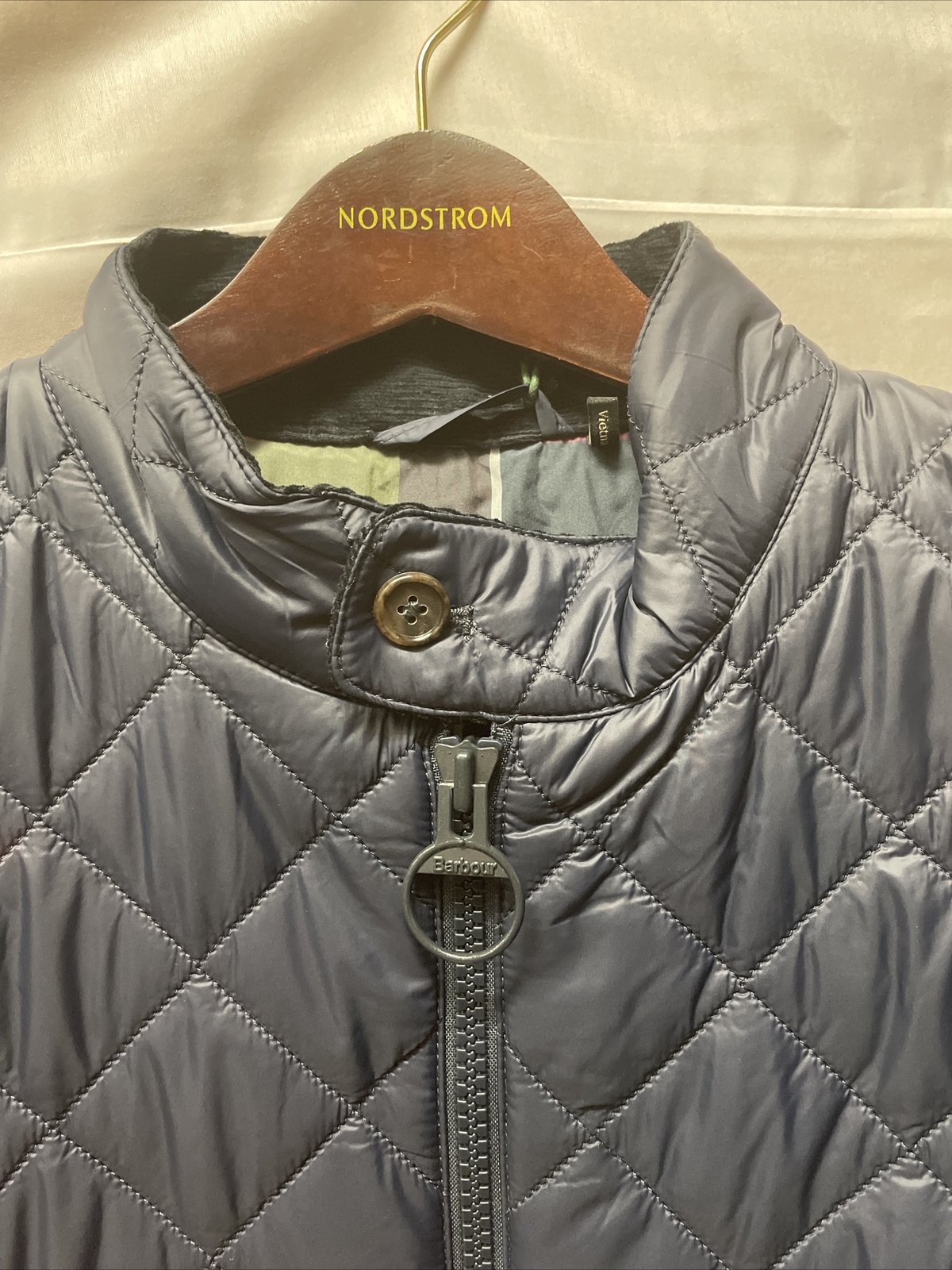 Biddel Quilted Nylon Jacket Color Navy 