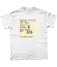 The Who Newcastle Odeon 1973 Ticket Stub T Shirt Townshend Daltrey Moon The Ox