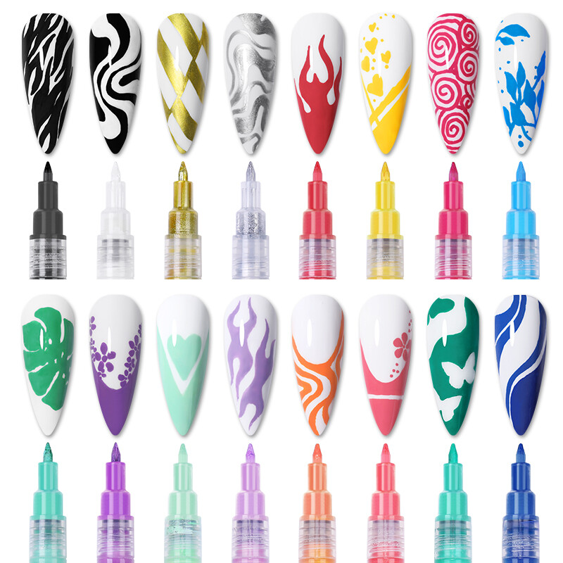 Nail Art Graffiti Pen For 3D Nails Art DIY UV Gel Nail Polish Painting
