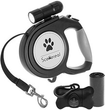 SCENEREAL Heavy Duty Retractable Dog Leash 26 FT with LED Flash Light Poop