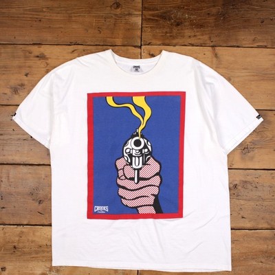 Crooks & Castles T-Shirt 2XL Herren weiß Gun Graphic Tee 100% Baumwolle