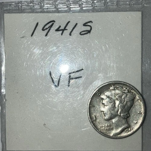 Mercury 1941-S 10c Dime Coin VF Condition