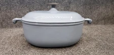 VTG Le Creuset Enzo Mari La Mama #25 Blue Oval Cast Iron Enamel Dutch Oven w/Lid