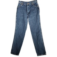 Wrangler Jeans Women's 13/14x32 22MWSCR Blue Straight High Rise EUC USA Made