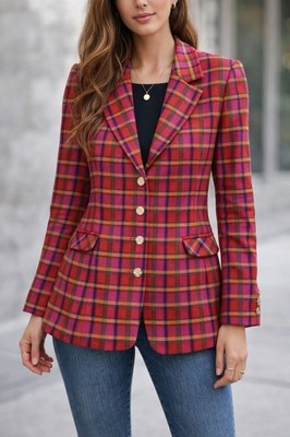 Viale Morin Forte Dei Marmi Blazer Womens Size 8 Plaid Italy Wool Jacket