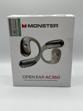 Monster Bluetooth Headphones AC360 Open Ear Air Conduction White And Silver