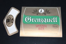 unbenutztes Bieretikett BE Grenzquell- delikat - VEB Wernesgrüner Brauerei DDR