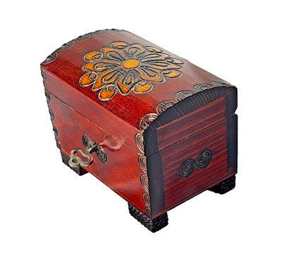 Vintage Deadstock Holz Böhmisch Schmuck Schmuck Mini Box Deko