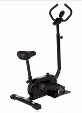 FitQuest 2-in-1 Elliptical Stepper Exercise Bike Black