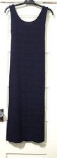 FLASH SALE! VTG Y2K K Studio Sleeveless Long Dress Small Dark Navy Blue Back Tie