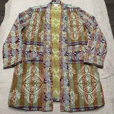 John Mark Kimono Jacket Small Embroidered Open Front Art To Wear Boho Colorful