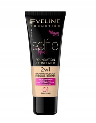 Eveline Selfie Time 2in1 Foundation und Concealer 01 Porcelain 30 ml